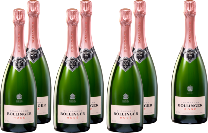 Champagne Bollinger Rosé Paket 6 Fl. und Magnumflasche