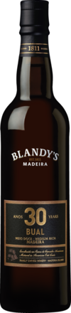 Blandy&#39;s 30 y old Bual Madeira Madeira DOC, 20 % Vol., 0,5 L