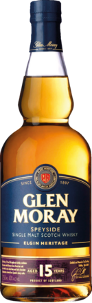 Glen Moray Single Malt Whisky 15 Years Whiskey, 0,7L, 40% Vol.