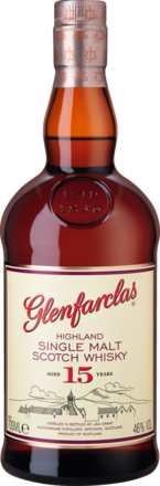 Glenfarclas 15 Years Single Malt Scotch Whisky Speyside, Schottland, 0,7 L, 46% Vol., in Etui