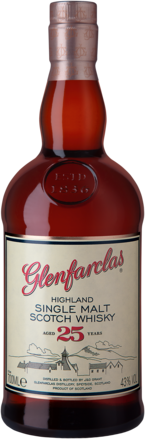Glenfarclas 25 Years Single Malt Scotch Whisky Speyside, Schottland, 0,7 L, 43% Vol., in Etui