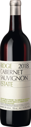 Ridge Estate Cabernet Sauvignon Santa Cruz Mountains 2018