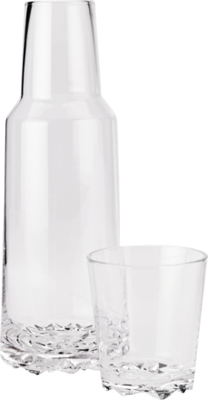 Stelton Wasserkaraffe mit Glas 28 cm Höhe x 10 cm Breite x 10 cm Länge, 1 Liter