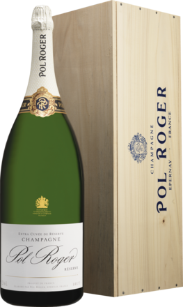 Champagne Pol Roger Réserve Brut, Champagne AC, Doppelmagnum, in Holzkiste