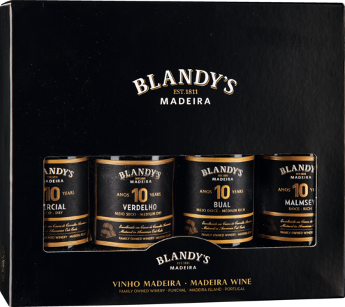 Blandy&#39;s 10 Years Old Verkostungsset Madeira DOC, 19 % Vol., 4 Flaschen á 0,2 L
