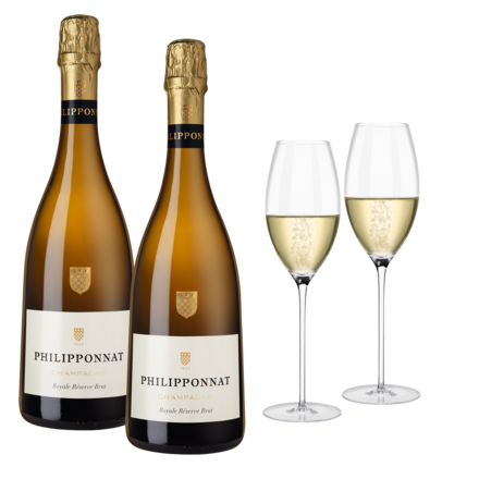 Champagne Philipponnat Paket 2 Flaschen &amp; 2 Enoteca Champagnergläser