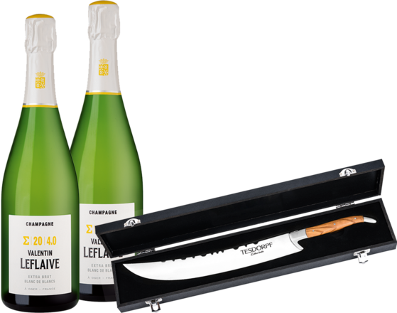 Valentin Leflaive Champagnerpaket 2 Fl. und Champagner Säbel