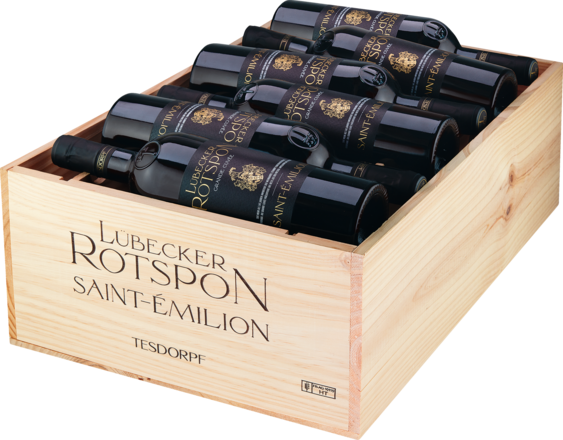Lübecker Rotspon Grande Cuvée Saint-Émilion AOP, 12er Holzkiste 2022