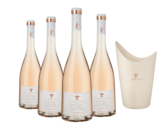 Rosé-Vergnügen 4 Flaschen und Weinkühler Clos de Caille