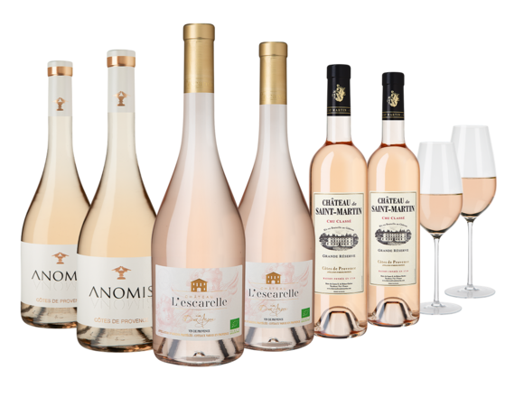 Rosé-Collection 3x2 Fl. und Zwiesel Sauvignon Blanc Glas