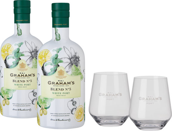 White Port Mix Set 2 Flaschen, 2 Gläser