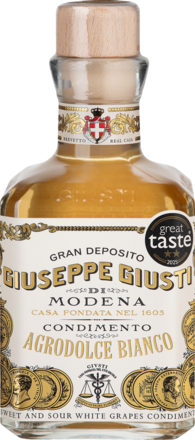 Giusti Balsamico Condimento Agrodolce Bianco Essigspezialität aus weißen Trauben, 250 ml
