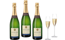Lété-Vautrain Champagnerpaket 3 Fl.u. Enoteca Sektglas 2er Zwiesel Handmade