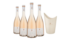 Rosé-Vergnügen 4 Flaschen und Weinkühler Clos de Caille