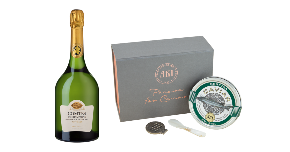 kaufen online 2011 Dose AKI Comtes Champagne de Fl. 1 und Comte & Taittinger de Champagne 1 Kaviar Kaviar