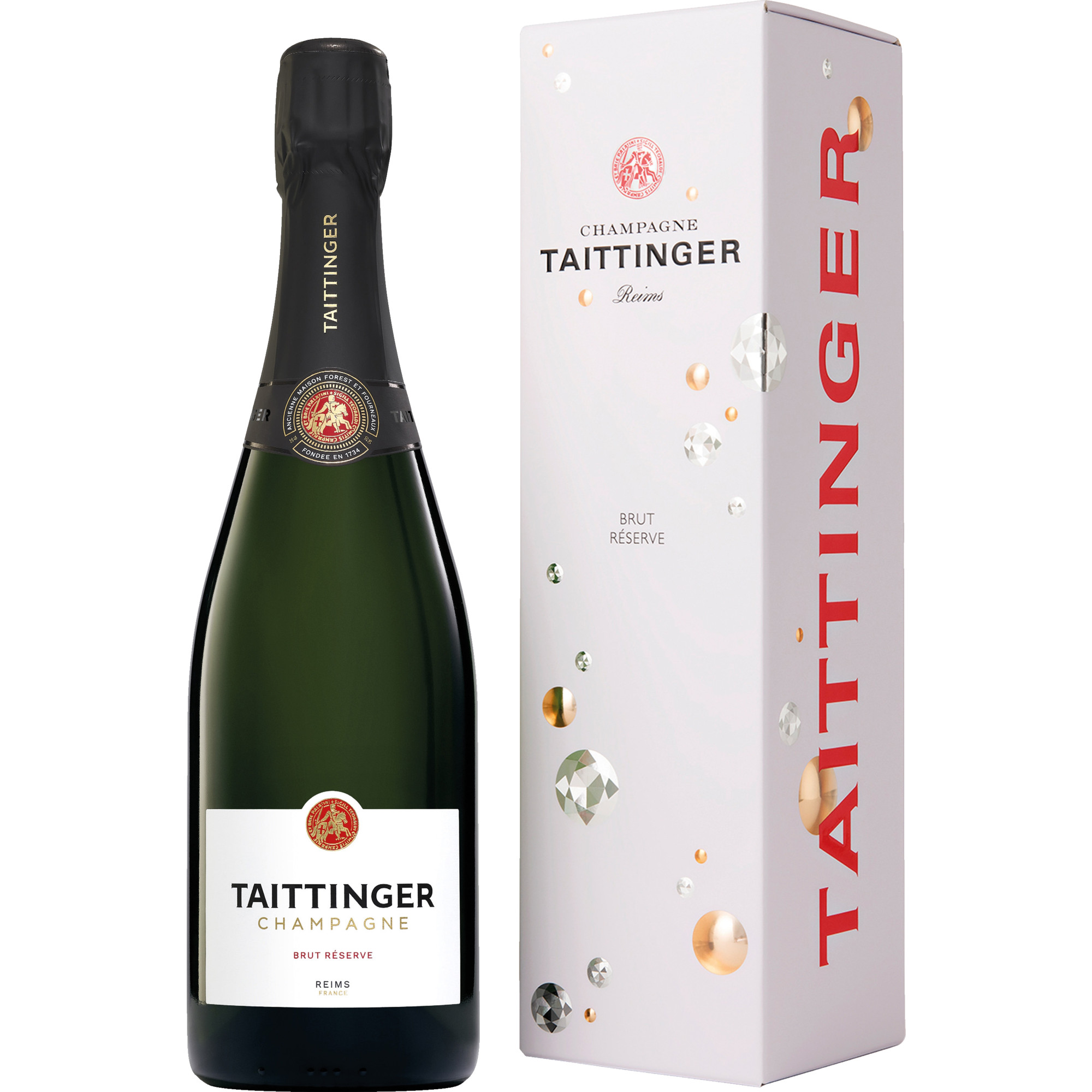 Champagne Taittinger Réserve Champagner, Brut, Champagne AC, Geschenkverpackung 0.75 l