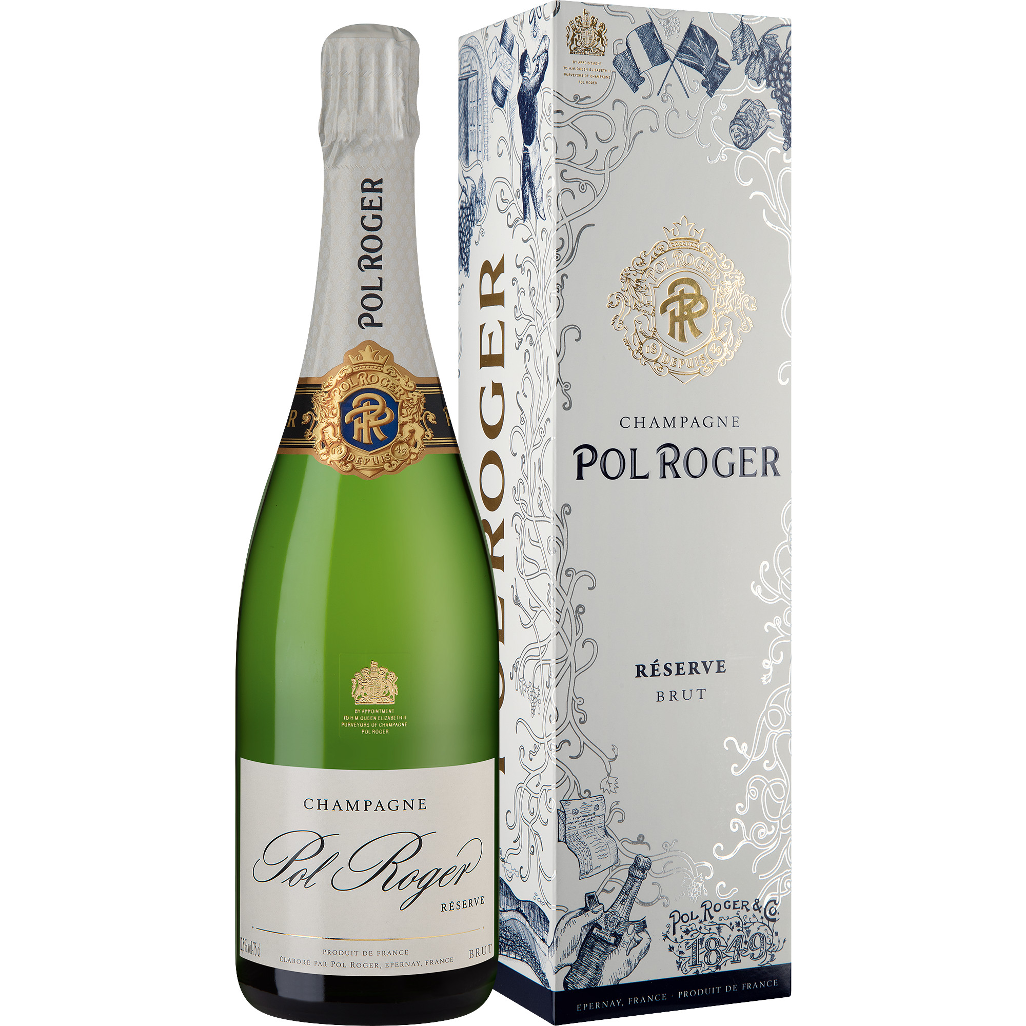 Champagne Pol Roger Réserve Champagner, Brut, Champagne AC, Geschenketui 0.75 l