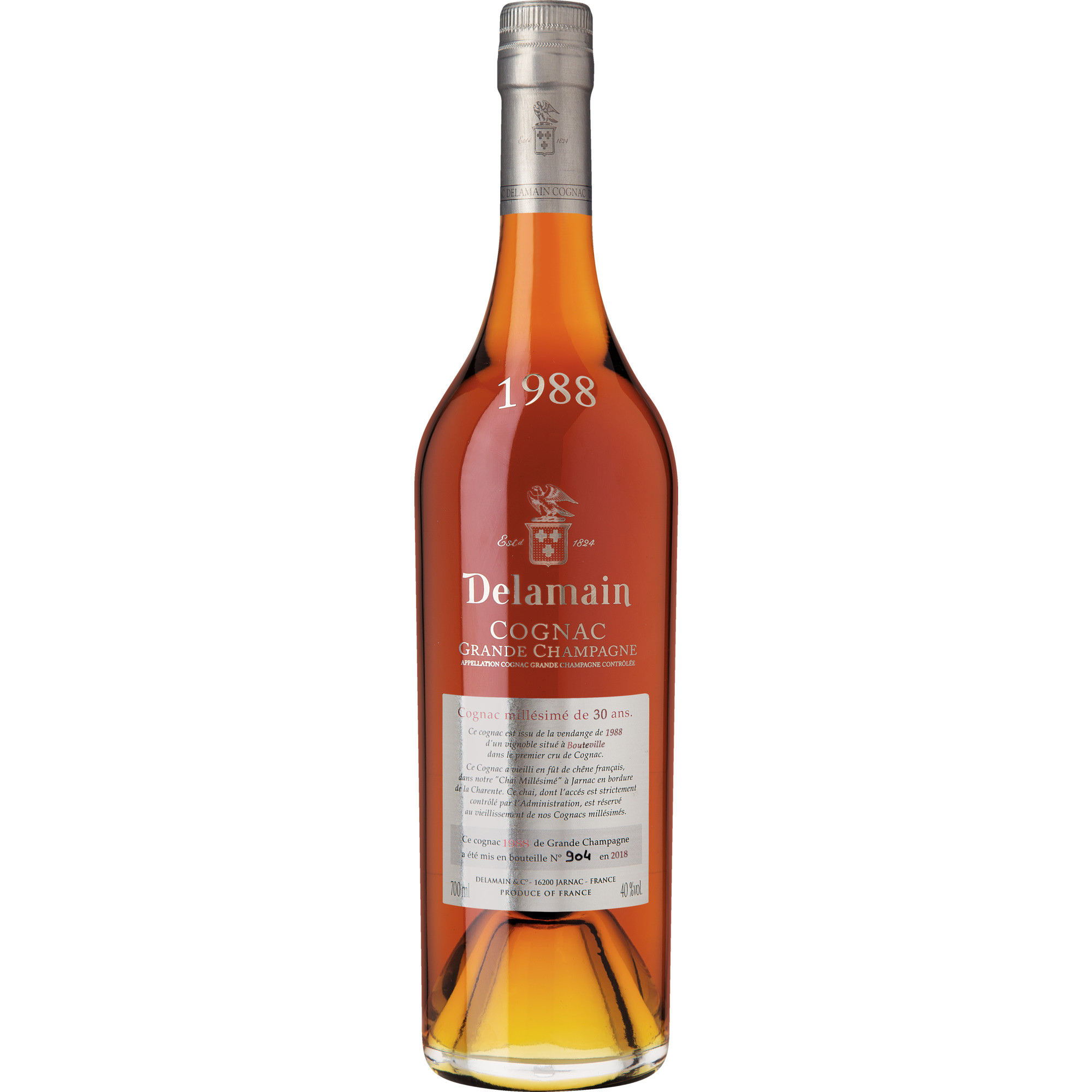 Cognac Delamain Millésime 1988 1988 Spirituosen, Cognac AOP, 40% Vol., 0,7L, Geschenketui 0.7 l