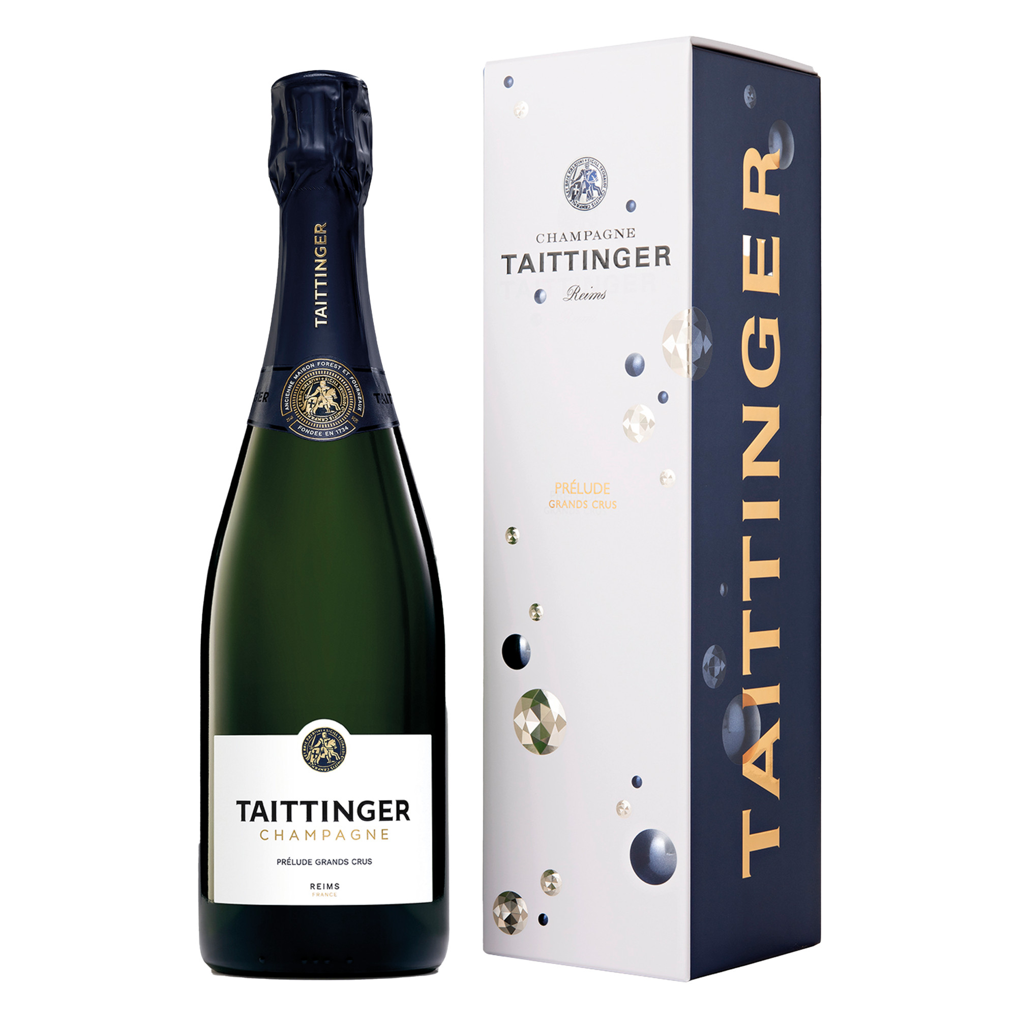 Champagne Taittinger Prélude Schaumwein, Brut, Champagne Grand Cru AC, Geschenkverpackung 0.75 l